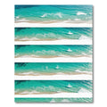 Turquoise Ocean Waves Beach Scene Rug
