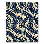 Navy and Gold Fluid Nautical Anchor Rug