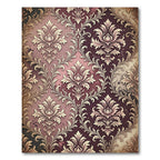 Ornate Crimson Floral Damask Rug