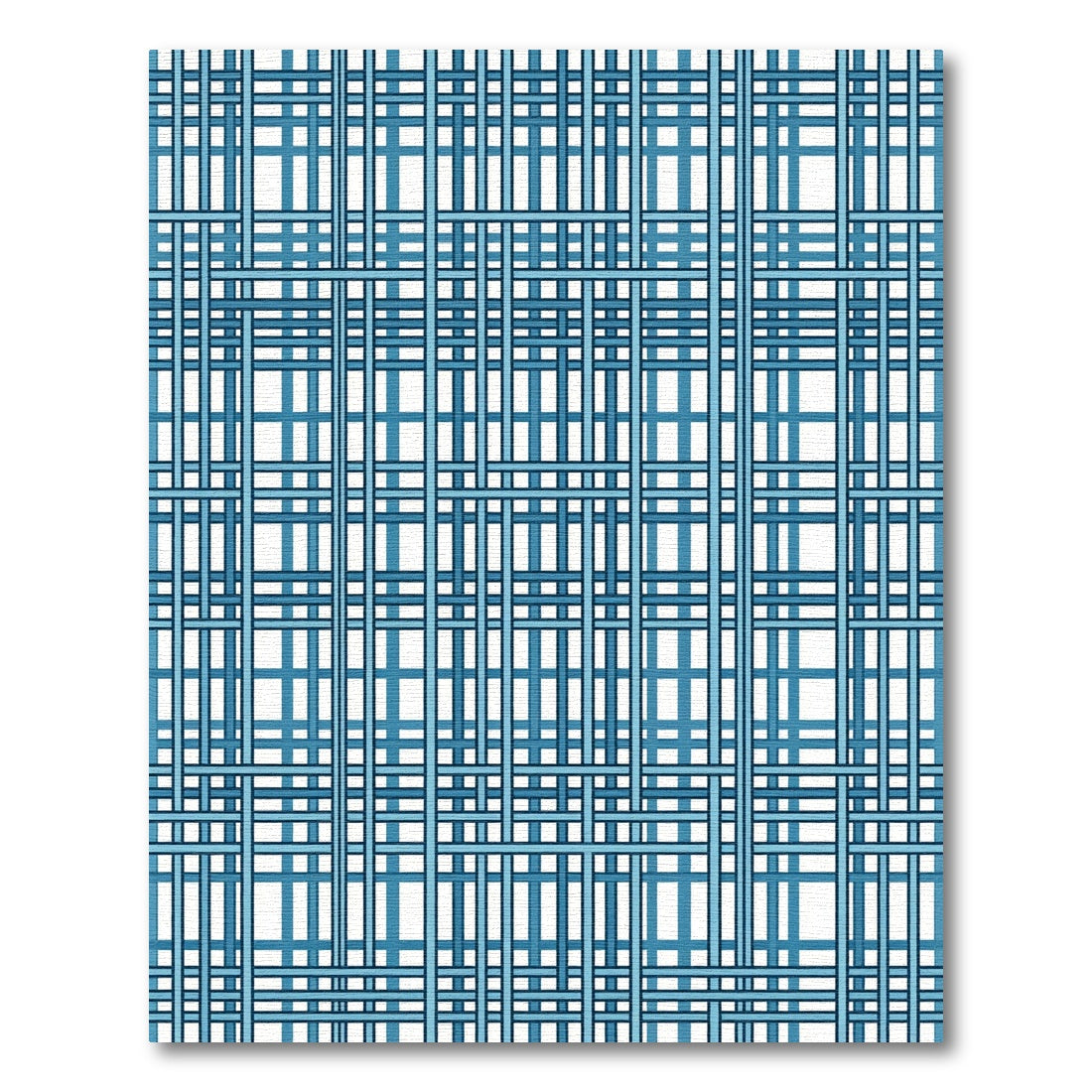 Blue Intersecting Grid Lines Rug