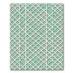 Mint and Cream Geometric Interlaced Lattice Rug