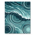 Modern Teal Rippled Water Wave Rug