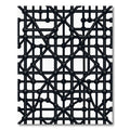 Bold Black Geometric Network Rug