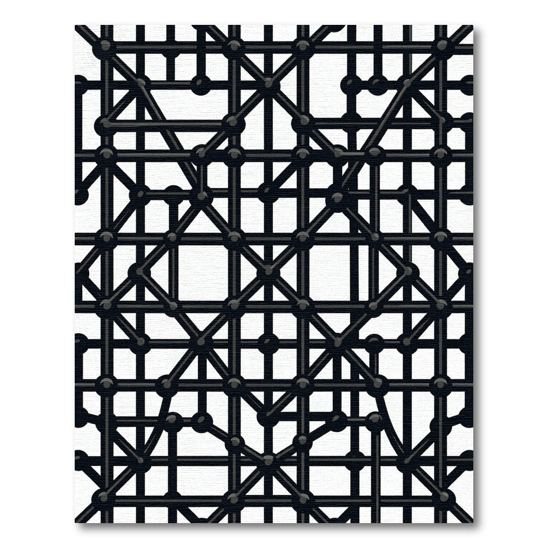 Bold Black Geometric Network Rug