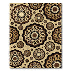 Leopard Spot Medallion Tan Area Rug