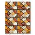 Geometric Ochre Terracotta Tile Mosaic Rug