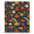 Botanical Geometric Hexagon Midnight Flora Rug