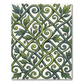 Intertwined Verdant Botanical Scroll Rug