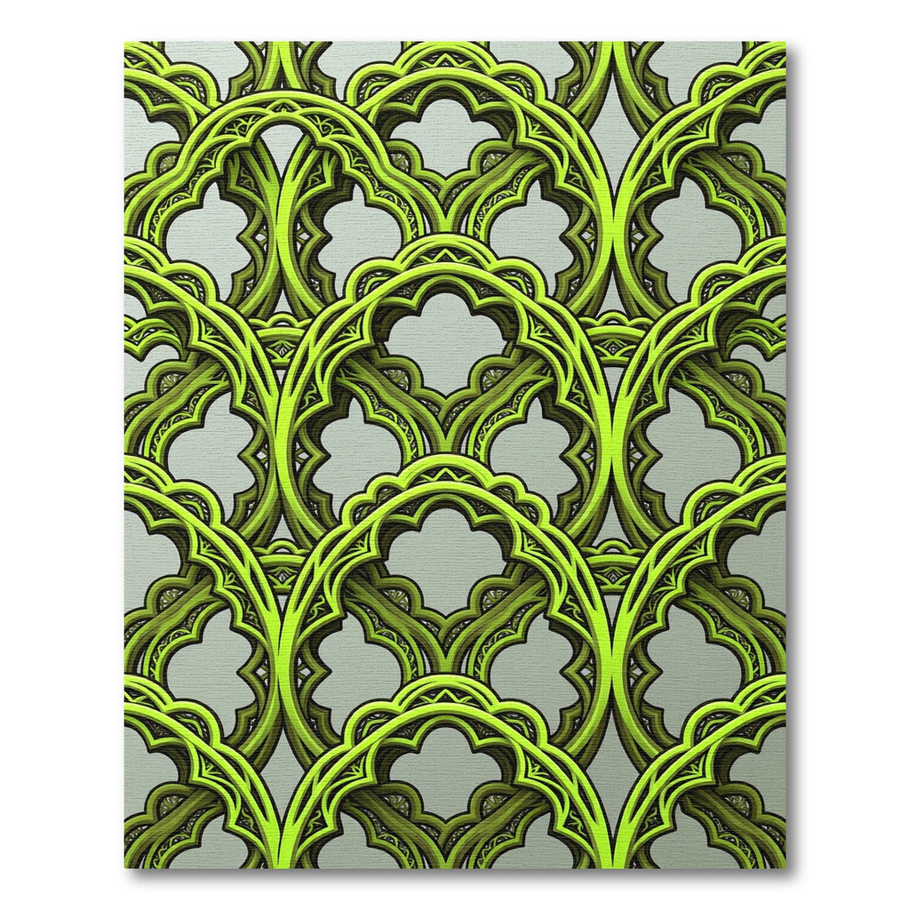 Luminous Lime Gothic Arch Rug
