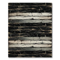 Distressed Black White Horizontal Wood Texture Rug