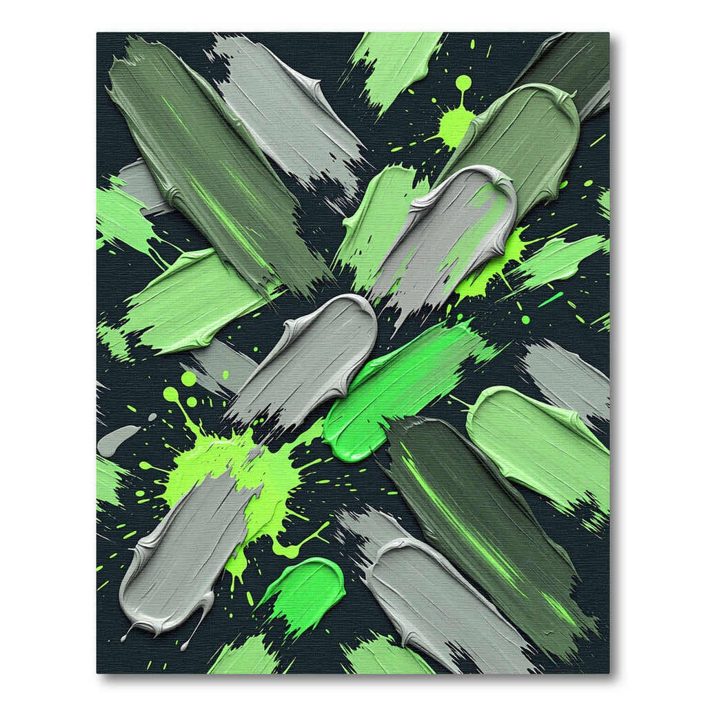 Vibrant Grunge Green Paint Stroke Rug