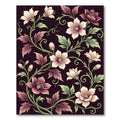 Elegant Mauve Floral Botanical Vine Rug