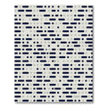 Minimalist Navy Dot and Dash Grid Rug