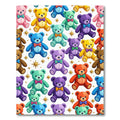 Colorful Teddy Bear Constellation Illustration Rug
