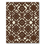Chocolate Brown Geometric Diamond Lattice Rug