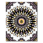 Vibrant Black Pink Sunburst Mandala Rug