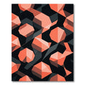 Modern Geometric Coral Peach Hexagon Rug