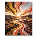 Sunset Swirl Abstract Desert Landscape Rug