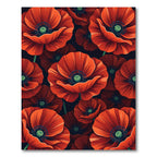 Vibrant Red Poppy Garden Blooms Rug