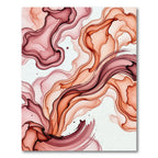 Ethereal Terracotta Flowing Ink Abstract Wave Rug