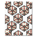 Isometric Dice Cream And Maroon Grid Rug