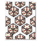 Isometric Dice Cream And Maroon Grid Rug