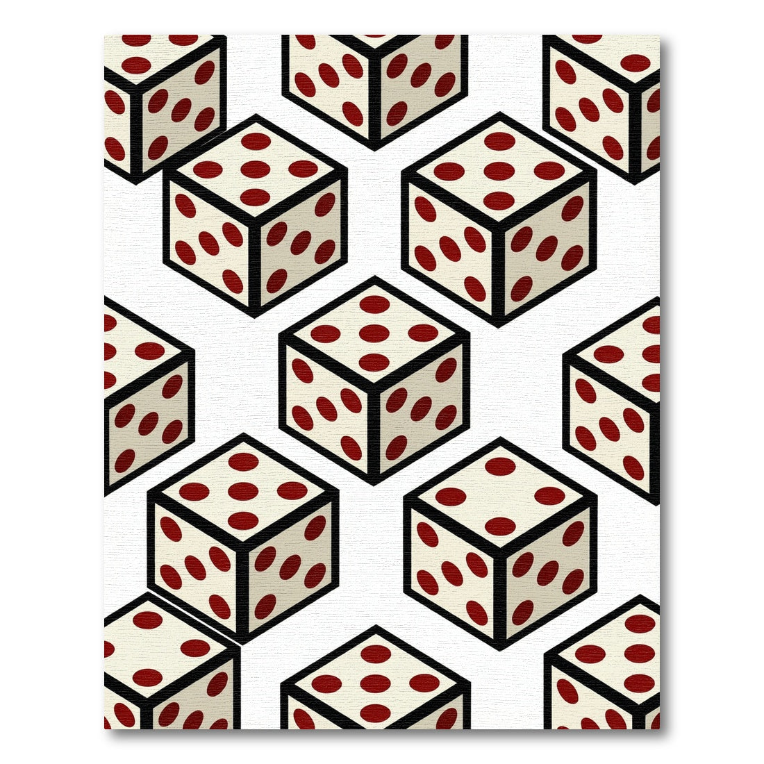 Isometric Dice Cream And Maroon Grid Rug