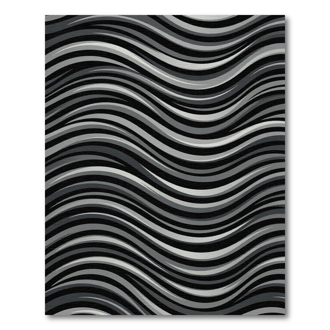 Monochromatic Rippling Stripe Abstract Rug