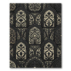 Dark Gothic Arched Floral Damask Rug