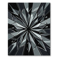 Monochromatic Geometric Starburst Shattered Glass Piece Rug