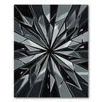 Monochromatic Geometric Starburst Shattered Glass Piece Rug