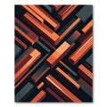 Modern Orange and Charcoal Isometric Bars Rug