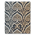 Elegant Cream and Gold Filigree Swirls Rug