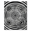 Black White Concentric Circles Op Art Rug
