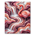 Coral Flamingo Waterfall Swirl Rug