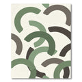 Modern Sage and Charcoal Abstract Arc Rug