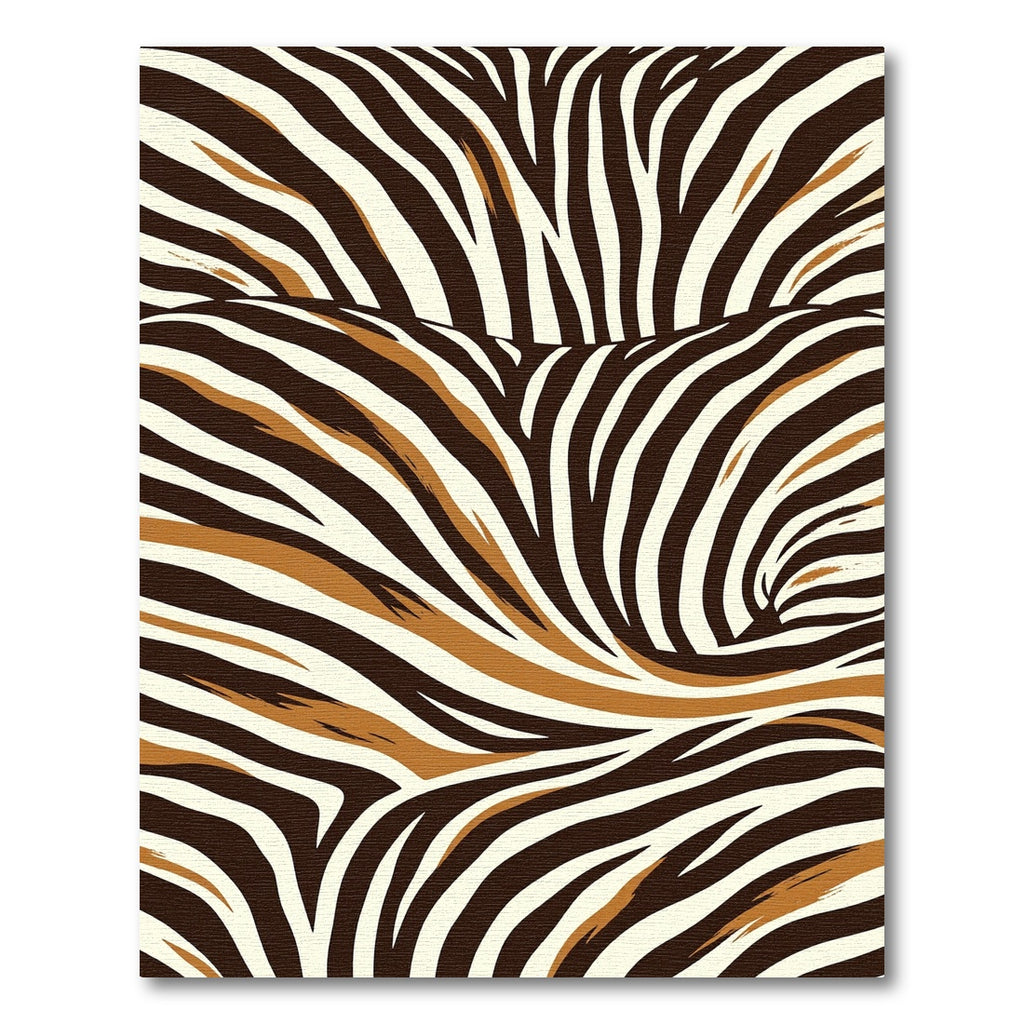 Bold Brown and Cream Zebra Wave Rug