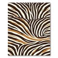Bold Brown and Cream Zebra Wave Rug