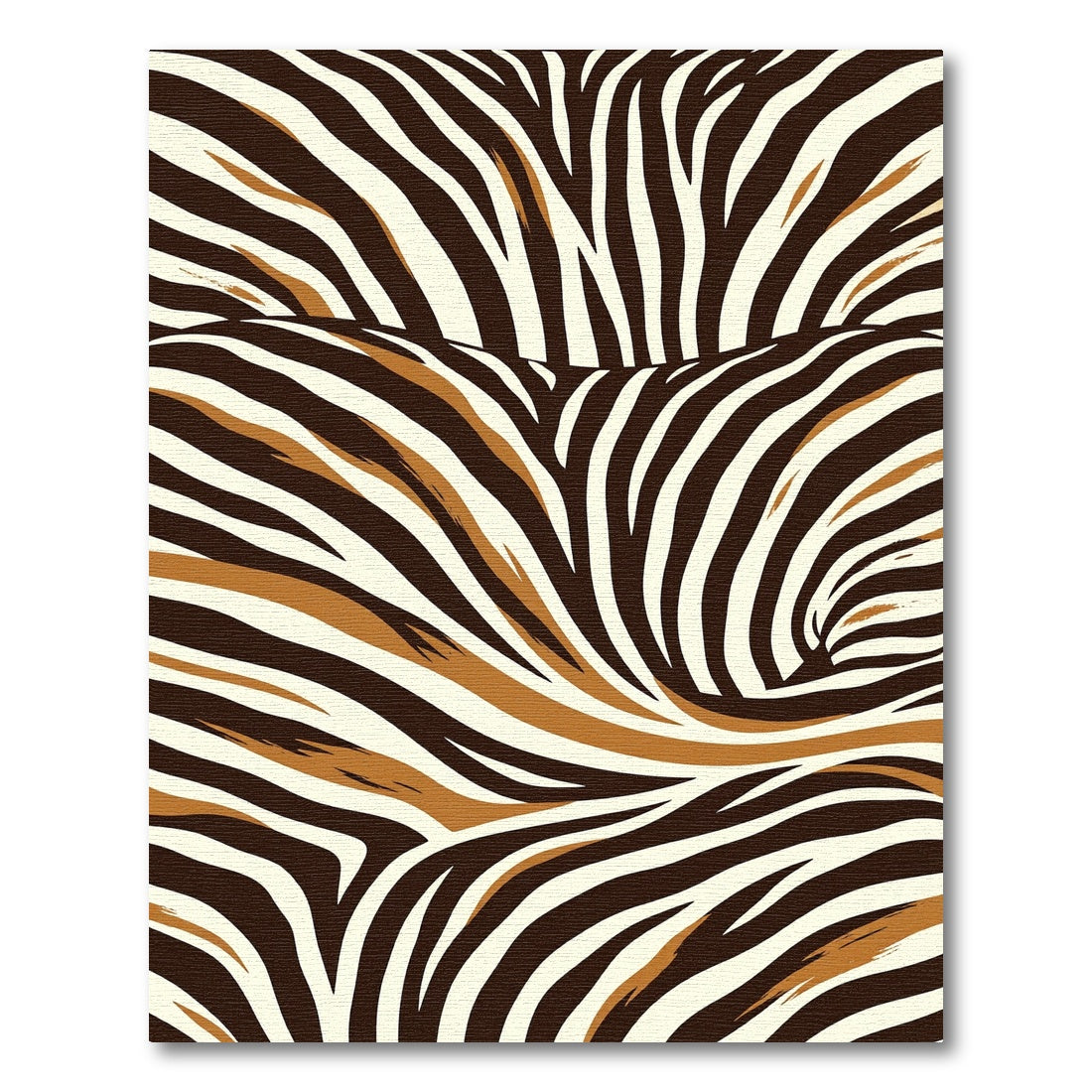 Bold Brown and Cream Zebra Wave Rug