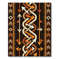Brown Orange White Arrow Chain Rug