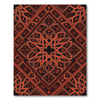 Crimson Geometric Diamond Cross Medallion Rug