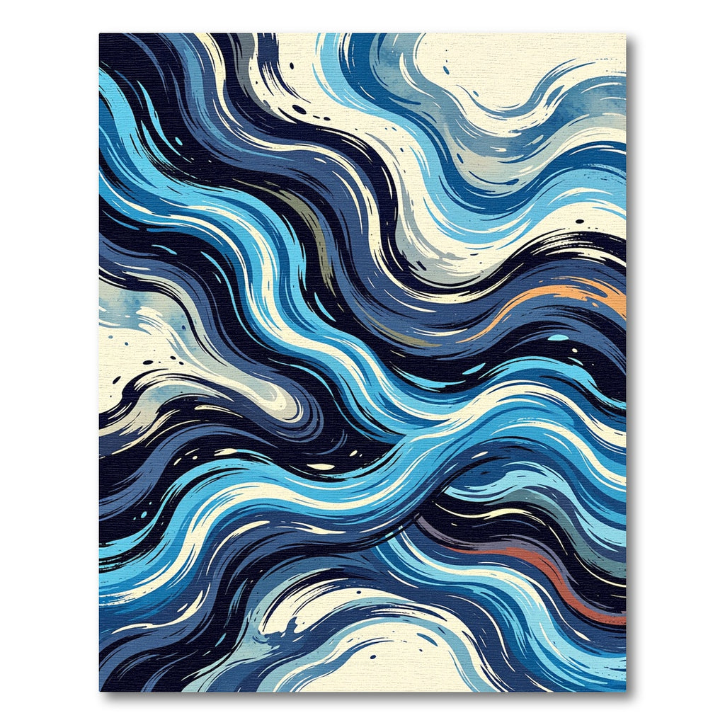 Fluid Azure Aquatic Swirls Accent Rug