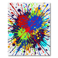 Vibrant Rainbow Colorful Paint Splatter Rug