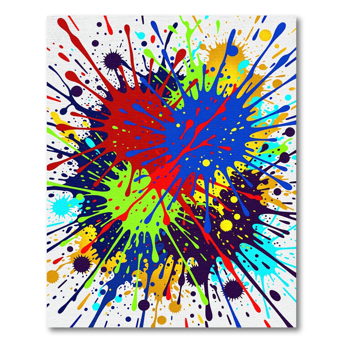 Vibrant Rainbow Colorful Paint Splatter Rug