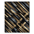 Modern Gold Gray Diagonal Stripes Rug