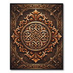 Ornate Golden Acanthus Scroll Rug