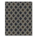 Sophisticated Gold and Charcoal Geometric Lattice Rug
