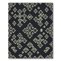 Cream Diamond Tessellation Dark Background Rug
