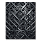Dark Metallic Intersecting Lattice Grid Rug