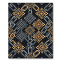 Golden Chain and Geometric Onyx Abstract Rug